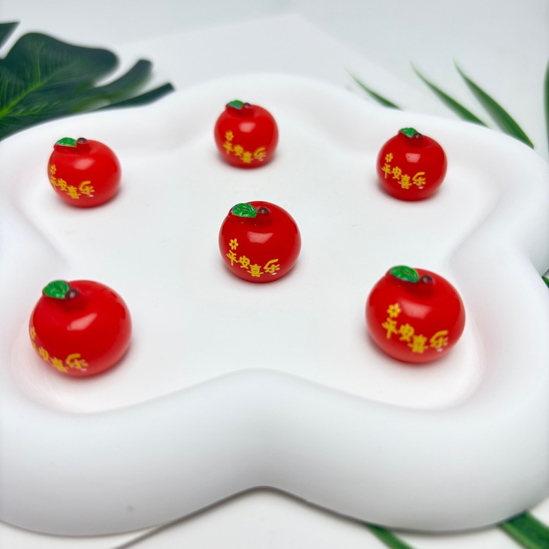 模擬立体フルーツアップルオレンジ柿キーホルダーペンダント diy 樹脂アクセサリージュエリー車の装飾品|undefined