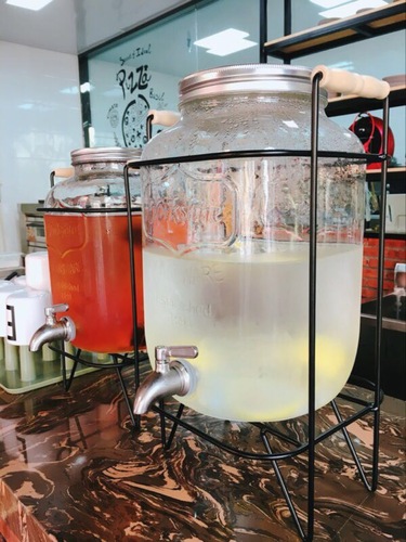 Retro lead-free glass kettle switch bottle juice can cold drink beer keg large capacity intolerable hot water faucet beverage keg