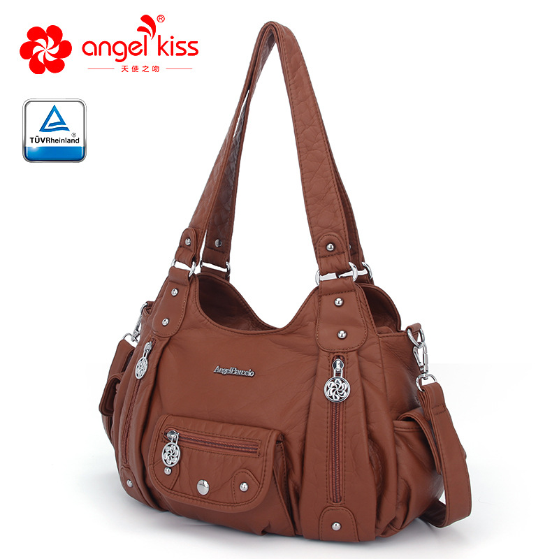 Amazon nuevo multi-funcional bolso de las mujeres multi-color tie-dyed pu casual hombro bolsa de mensajero al por mayor