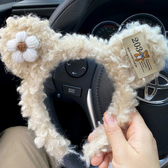 卡通可愛趙露思同款小熊耳朵發箍毛絨韓國發卡洗臉女百搭頭箍髮帶