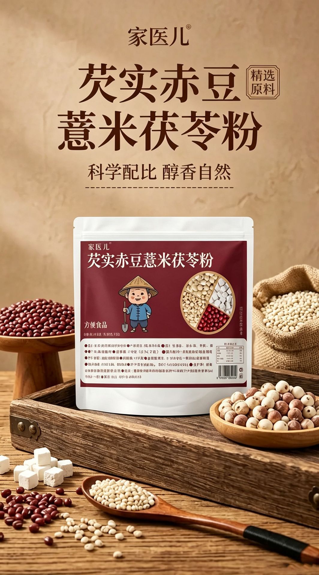 Euryale Red Bean Coix Seed Powder 210g Meal Replacement Drink Mix specifications