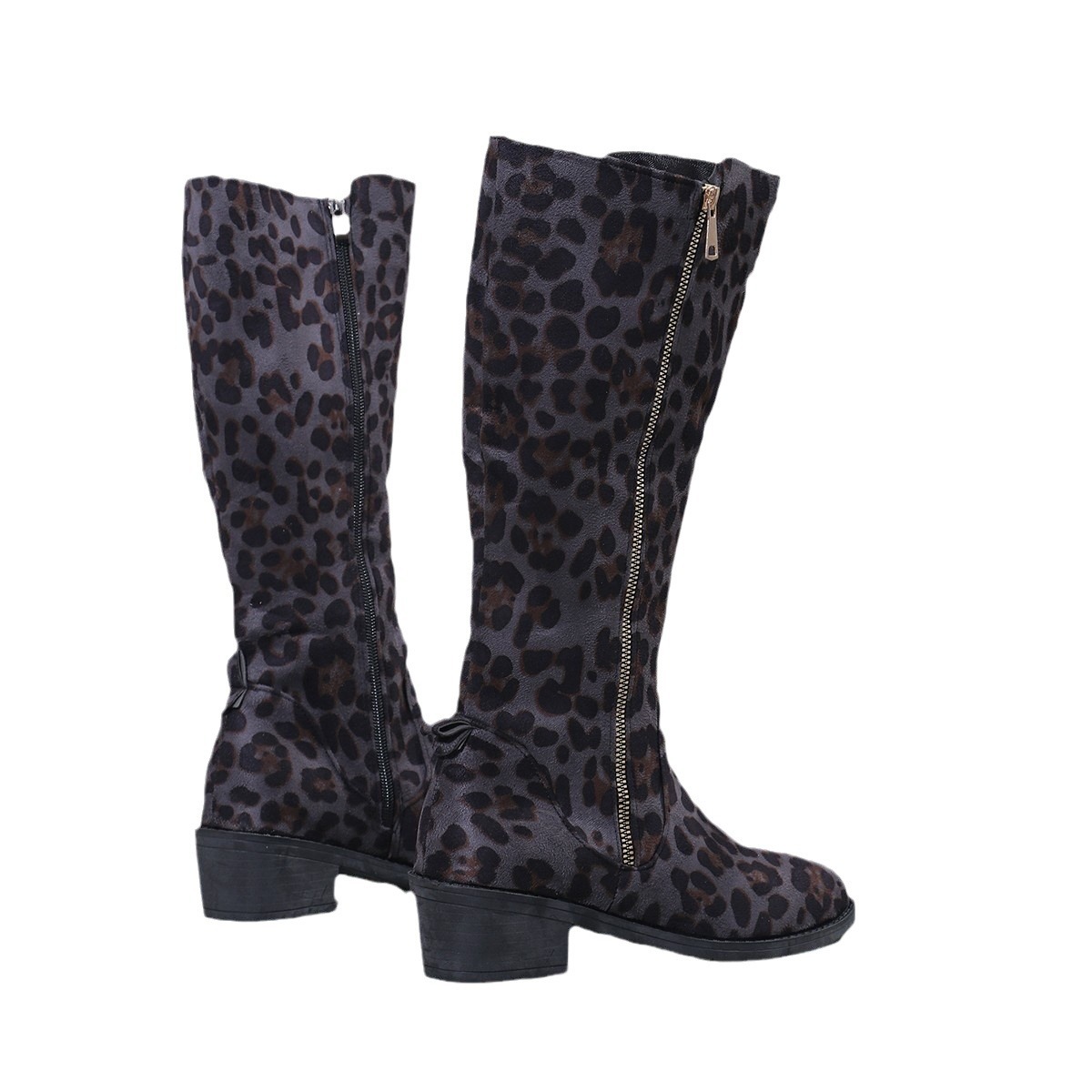 Herbst und Winter neue spitze Zehen Blockabsatz hohe Stiefel seitlicher Reißverschluss Wildlederstiefel_voghion.com
