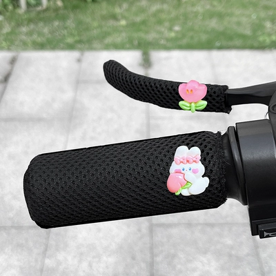 Motorcycle Handle Cover: Motorcycle Universal Anti-Slip, Anti-Sweat - black-pink-flower