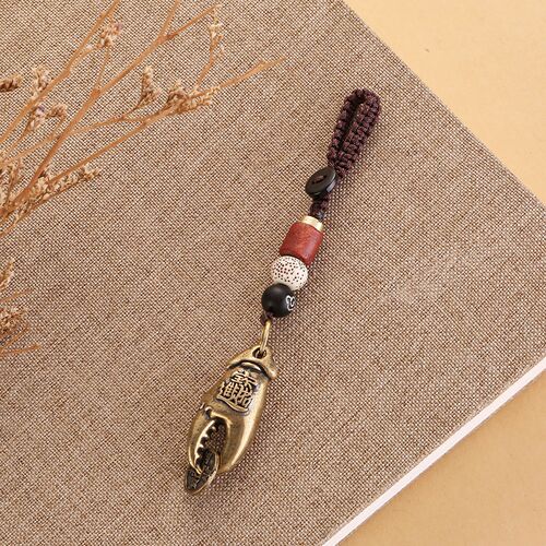 Brass crab claw key chain pendant crab leg pendant money in hand pliers handle piece copper jewelry wholesale