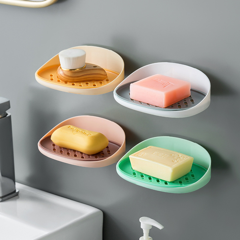 No-punch Soap Box Wall-mounted Drain Soap Box Household High-end Bathroom Wall Soap Shelf Storage