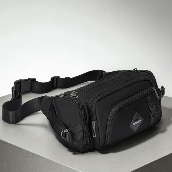 New Waterproof Oxford Zipper Waist Bag, Multifunctional Men's Waist Bag, Outdoor Sports Waist Bag, Casual Crossbody Bag for Men