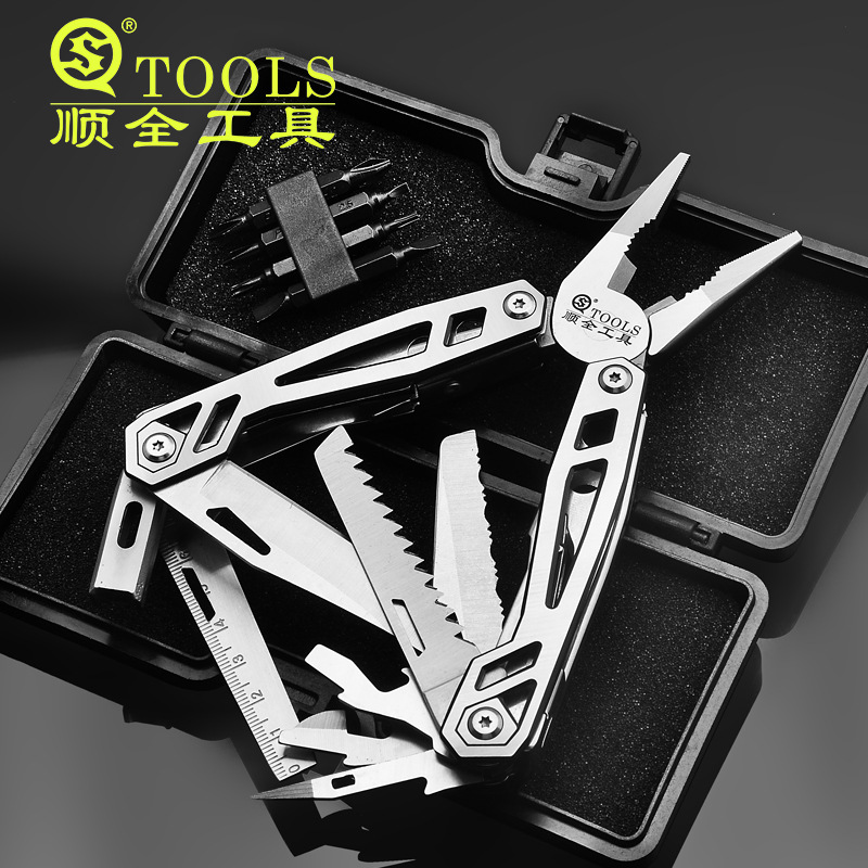 SQT Shunquan 2029 Cuchillo multifunción Alicates Cuchillo plegable Herramientas multiusos de acero inoxidable Equipo para acampar al aire libre EDC