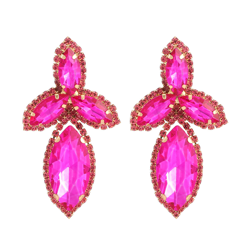 Artificial Gemstones Inlay Material Earrings Classification Retro Lady Simple Style Geometric Glass Inlay Artificial Gemstones Women's Earrings