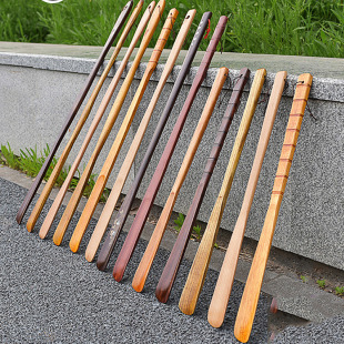Solid wood shoe puller long handle household shoe lifter shoes wearing shoes long shoes puller shoe puller shoes slip-on shoes