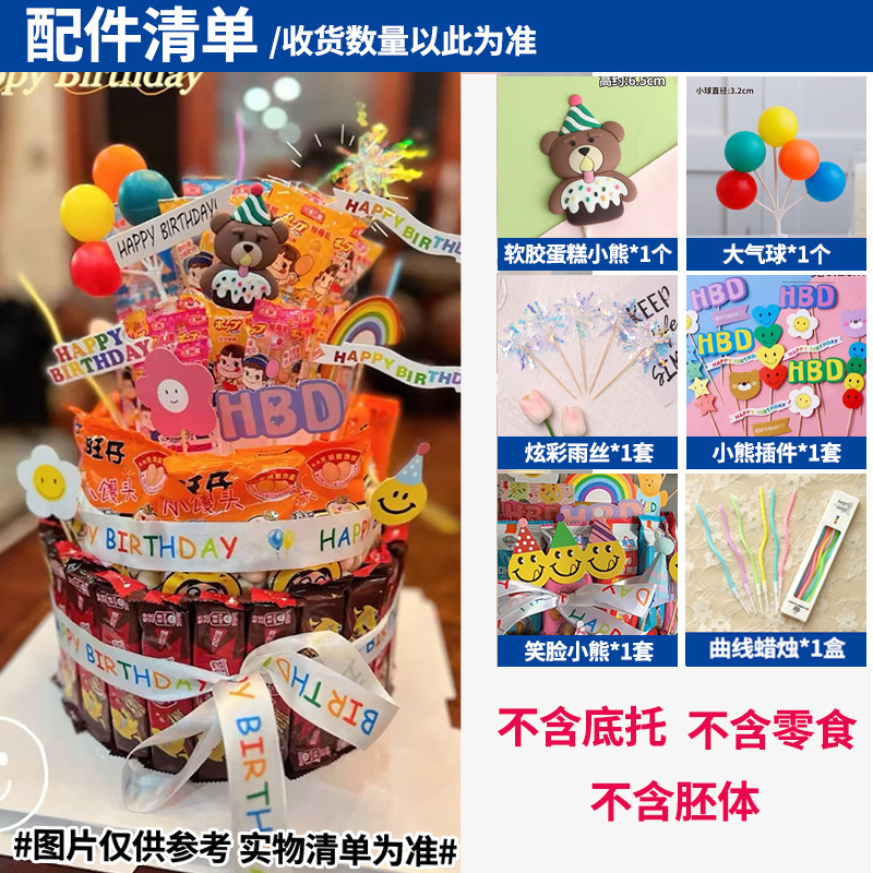 間食誕生日ケーキ装飾児童プラグイン泡胚模型diy材料パーティー紅書同金|undefined