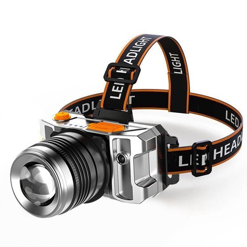 Cross-border three-light source light strong light USB wave wave induction fishing headlight blue light yellow light white light outdoor head-mounted