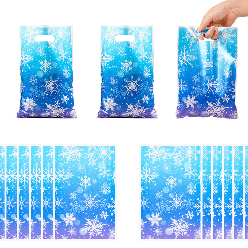跨境新品珠光膜手提袋彩印圣诞雪花四指礼品袋包装袋opp袋厂家|undefined