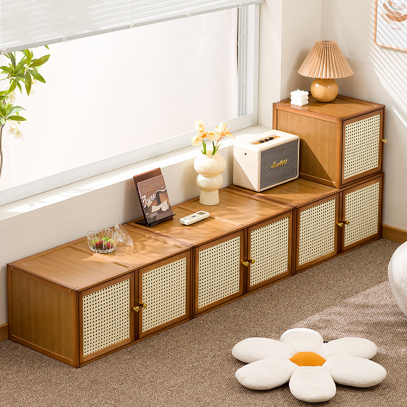 飘窗柜阳台储物柜子防晒靠墙一体榻榻米杂物收纳柜置物架空间利用