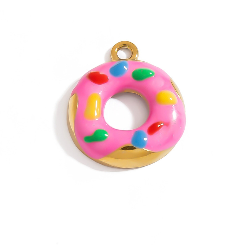 クロスボーダーステンレス鋼 DIY ジュエリーアクセサリーオイルドリップシェルドーナツバドミントンラブキー防水アクセサリー|undefined