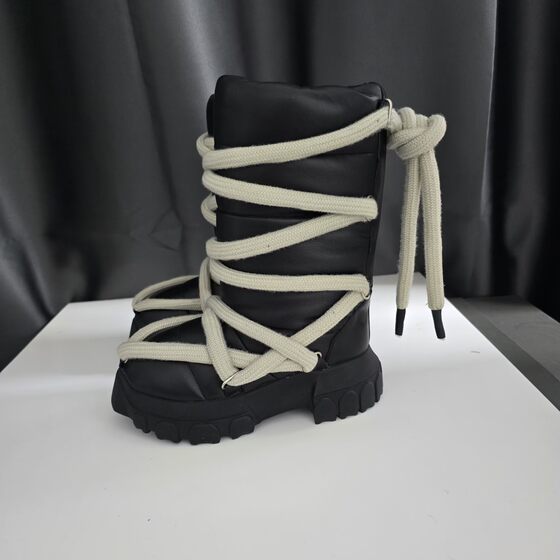 2024 burst handsome RO crazy strap boots high version dark wind thick bottom cod boots winter warm snow boots wholesale