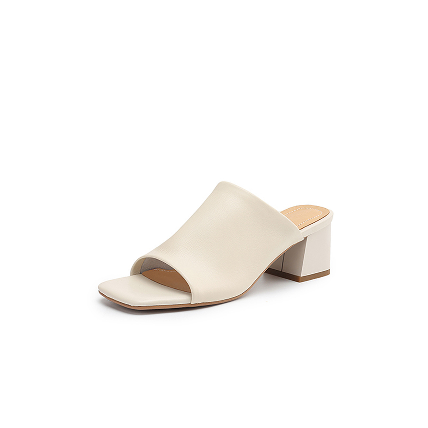 Sandal hở mũi nữ gót thấp quai ngang đế bằng 2,5 cm — Hạnh sắc (cao 2,5 cm) chi tiết 45