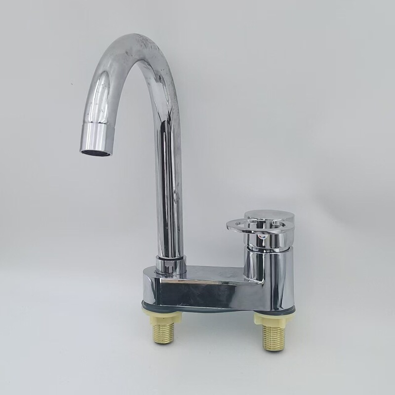 Basin faucet rotating hot and cold water toilet washbasin wash basin three-hole double-hole faucet