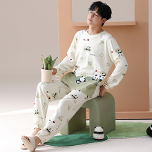 【纯棉】男士睡衣春秋冬款长袖青少年套头卡通休闲宽松家居服套装
