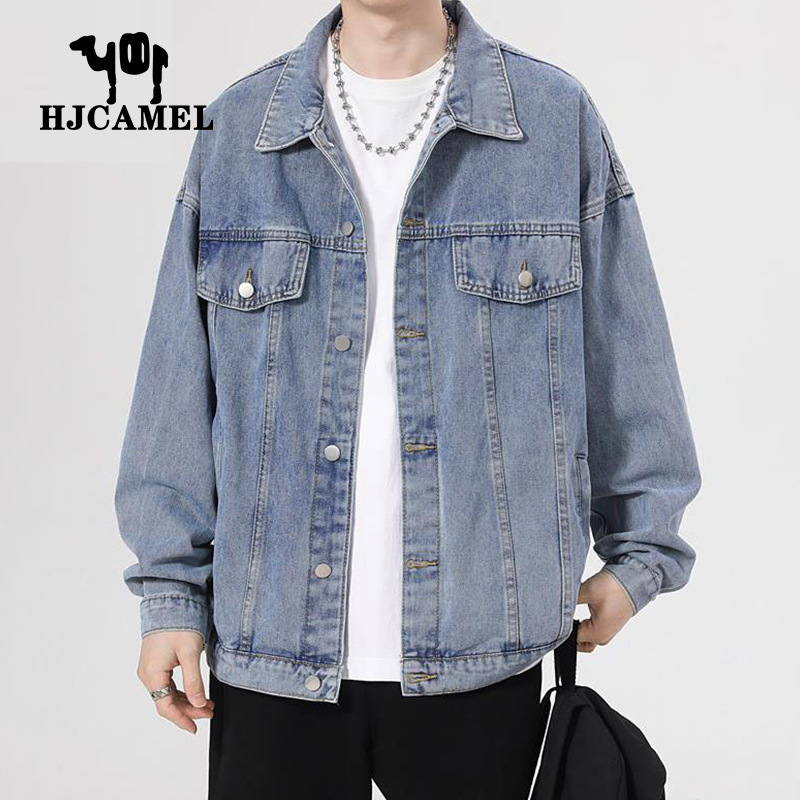 Camel HJCAMEL Denim coat men's 2024 Spring American high street tooling retro New High sense men