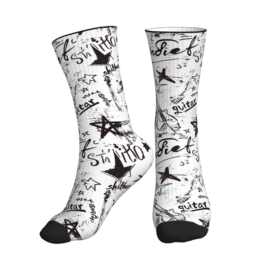 跨境POD数码印花长筒音乐涂鸦运动男女袜子Socks亚马逊希音