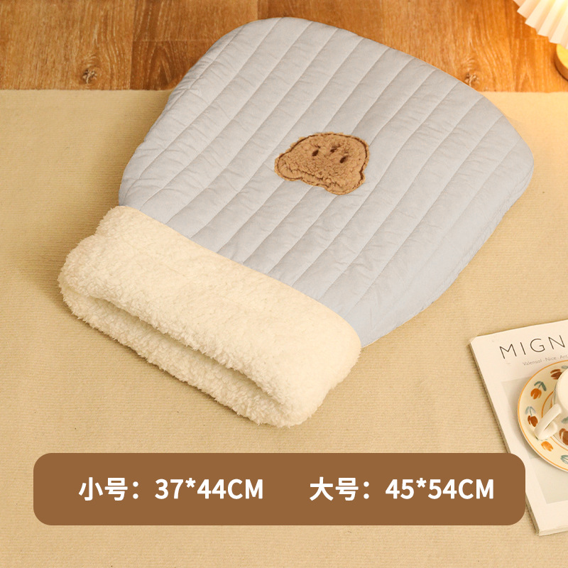 Cálido de otoño e invierno, saco de dormir, agujero de perforación, nido de gatito cerrado, seguridad, nido de perro, manta de perforación, suministros para mascotas al por mayor