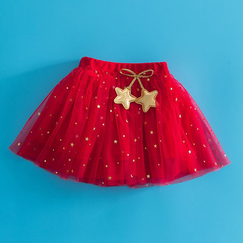 Children's Skirt Autumn and Winter Girl's Skirt New Style Veil Skirt Short Skirt One-step Skirt Girl's Four Seasons Performance Pleated Skirt Styline