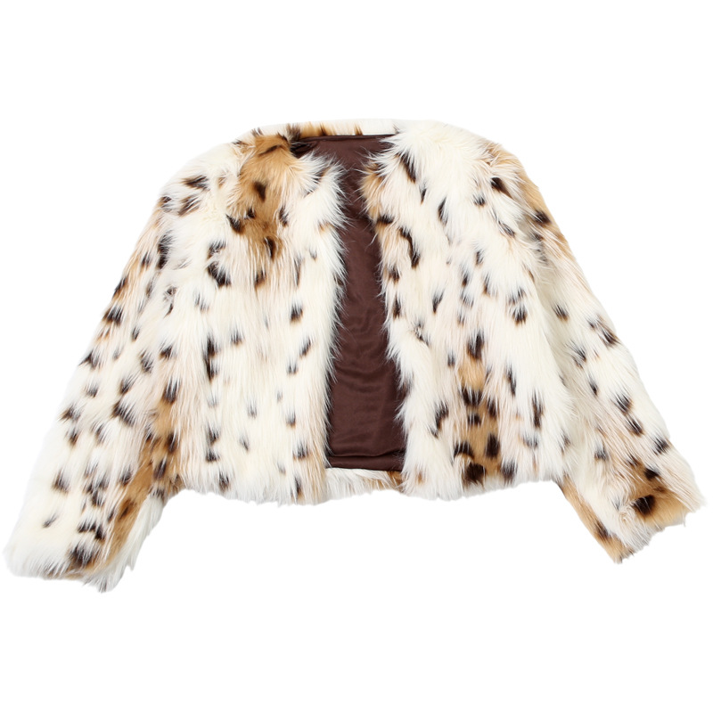 Fall All Match Leopard Print Spotted Long Fur Warm Long Sleeves Coat 14 Fall All Match Leopard Print Spotted Long Fur Warm Long Sleeves Coat