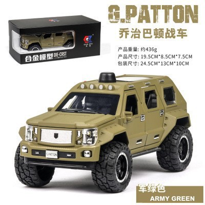 Coche de aleación modelo de coche 1:24 George Barton Puerta Abierta sonido y luz Tire hacia atrás juguete off-road música coche modelo decoración colección