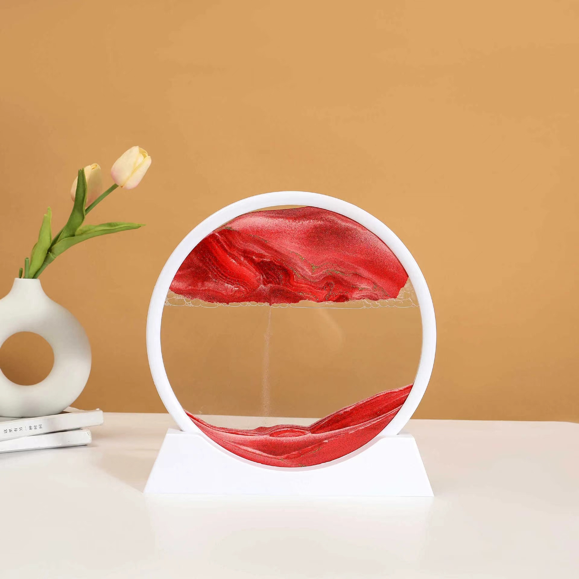 12inch white frame red sand [diameter 26cm ]—diy material package