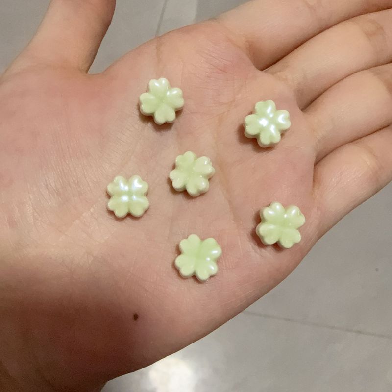 6*12mm【小清新】马卡龙色陶瓷四叶草DIY手链项链耳饰配饰材料|undefined