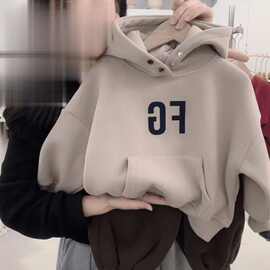 儿童加绒连帽卫衣2025新款男女童春秋装一体绒休闲宽松韩版中小童