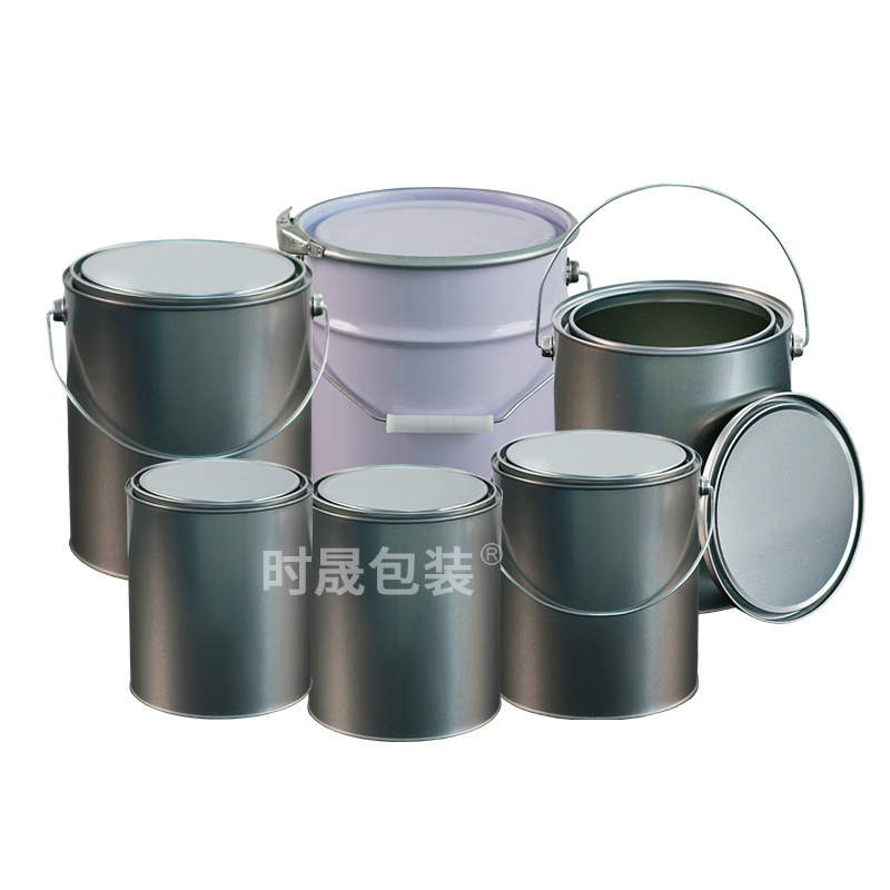 メーカー卸売り1l 2l 3l 4l 5リットル円形化学工業ブリキ缶取っ手付き鉄缶ラテックス缶ペンキ缶|undefined