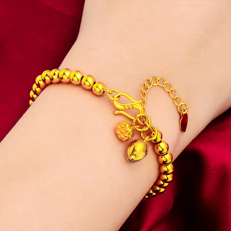 Unisex Jewelry Fashion 6mm glossy bracelet Lotus bracelet _voghion.com