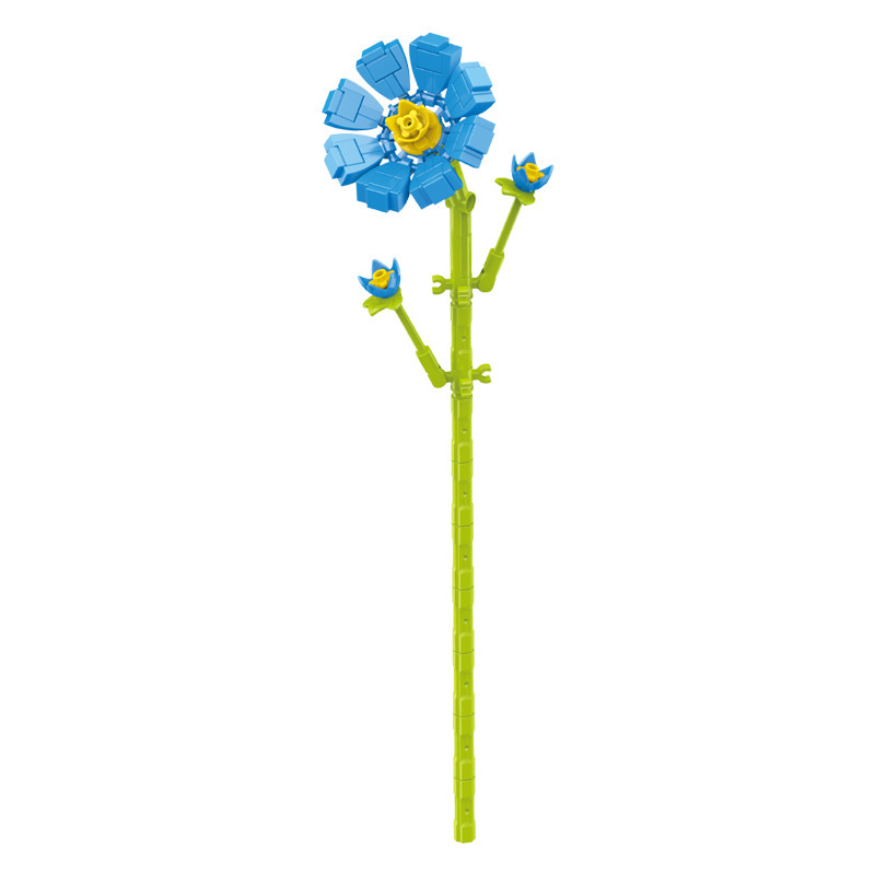 钻马积木花永生花束抱抱桶仿真花小颗粒积木DIY玩具七夕女生礼物|undefined