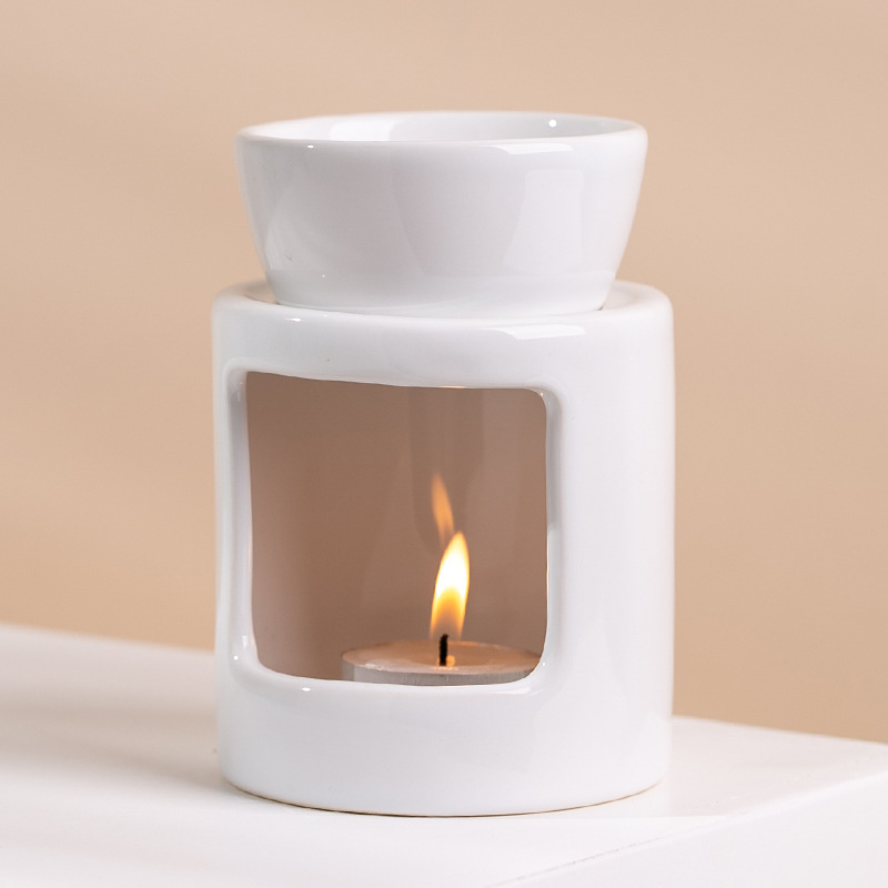 Quemador de Aceites Esenciales y Candelabro de Cerámica Desmontable, Multiuso para el Hogar