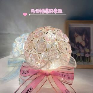 Handmade diy rose nightlight material bag handmade creative ornaments for girlfriends birthday gifts