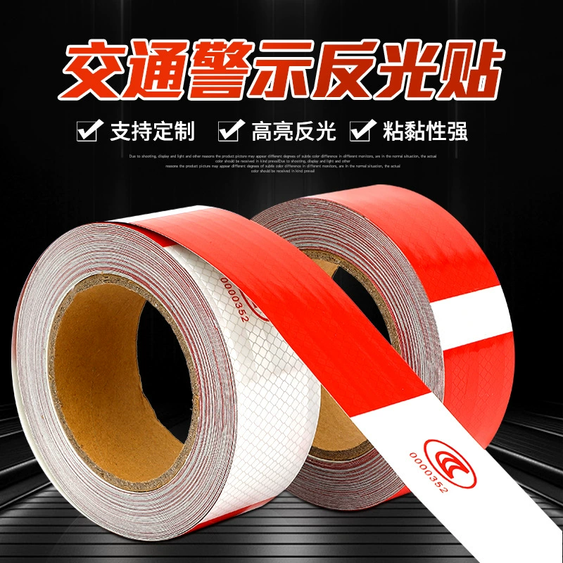 Предупреждение о дорожном движении Светоотражающая наклейка производитель оптовая продажа автомобилей Красные и белые светоотражающие наклейки для предупреждающих знаков ночью Светоотражающая лента