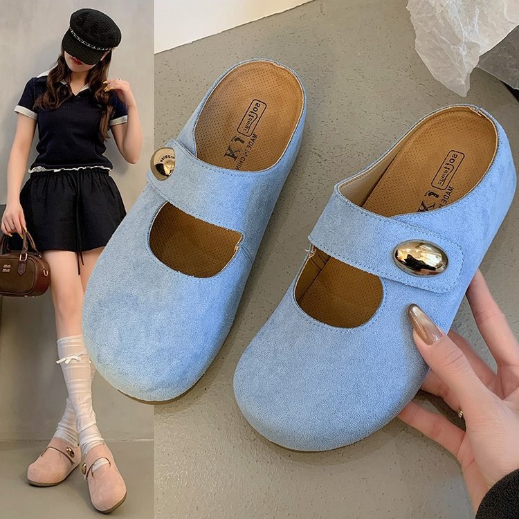 여름 아우터로 착용할 수 있는 여성용 두꺼운 밑창 내부 키높이 웨지힐 버켄스탁 슈즈, 2025년 신형 슬립온 샌들