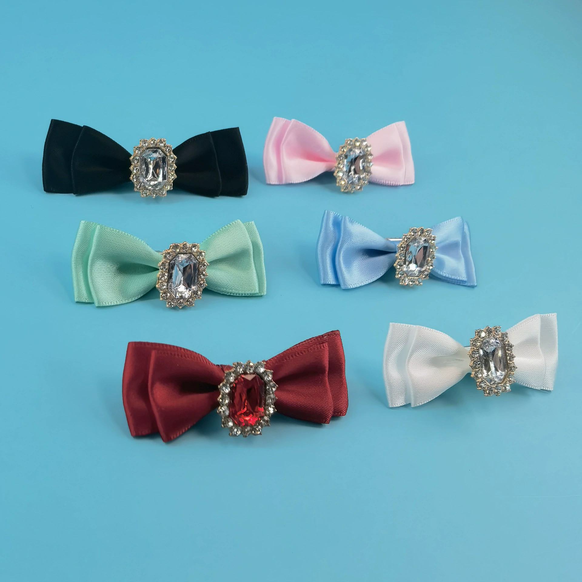 Ручная работа Горячая продажа больших размеров домашние животные головные цветы домашние животные банты с бриллиантами Тедди Би Медведь головные уборы Заколки для волос на складе