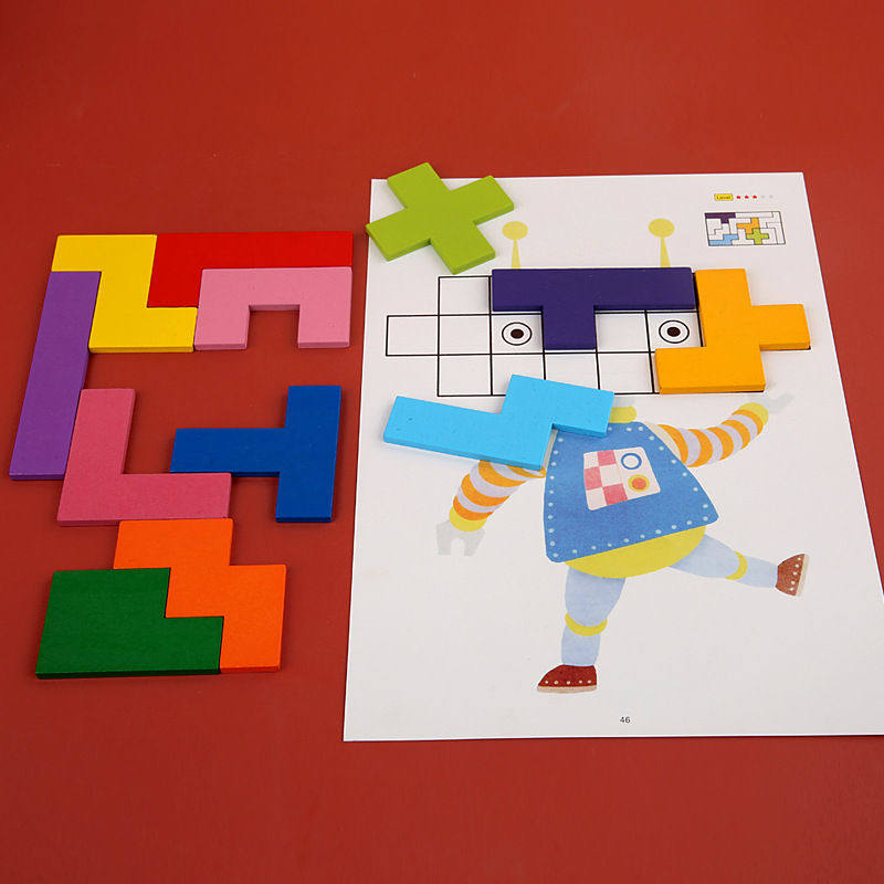 Nuevo desarrollo de inteligencia de educación temprana para niños juguete de pensamiento cerebral Tetris rompecabezas juguete de madera image 2