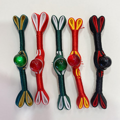 High-end Mandarin Collar One-piece Button Chinese Style Windbreaker Button Ethnic Style Woven Colorful Jade Manual Knot Supply