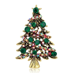 New European and American style Christmas tree brooch, alloy enamel fashion accessory, oil-drip brooch, versatile wholesale: BR6029