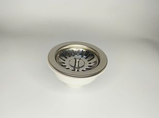 Factory direct white round bottom sink drain head vegetable basin water leakage colander