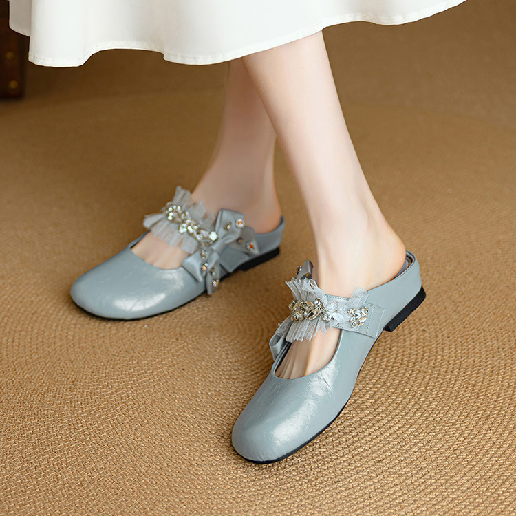 Fashionable elegant women's slippers with hidden heel with bow with…
