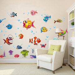 Bathroom shower room wall tile glass self-adhesive fish removable sticker children's room wall sticker XH6230