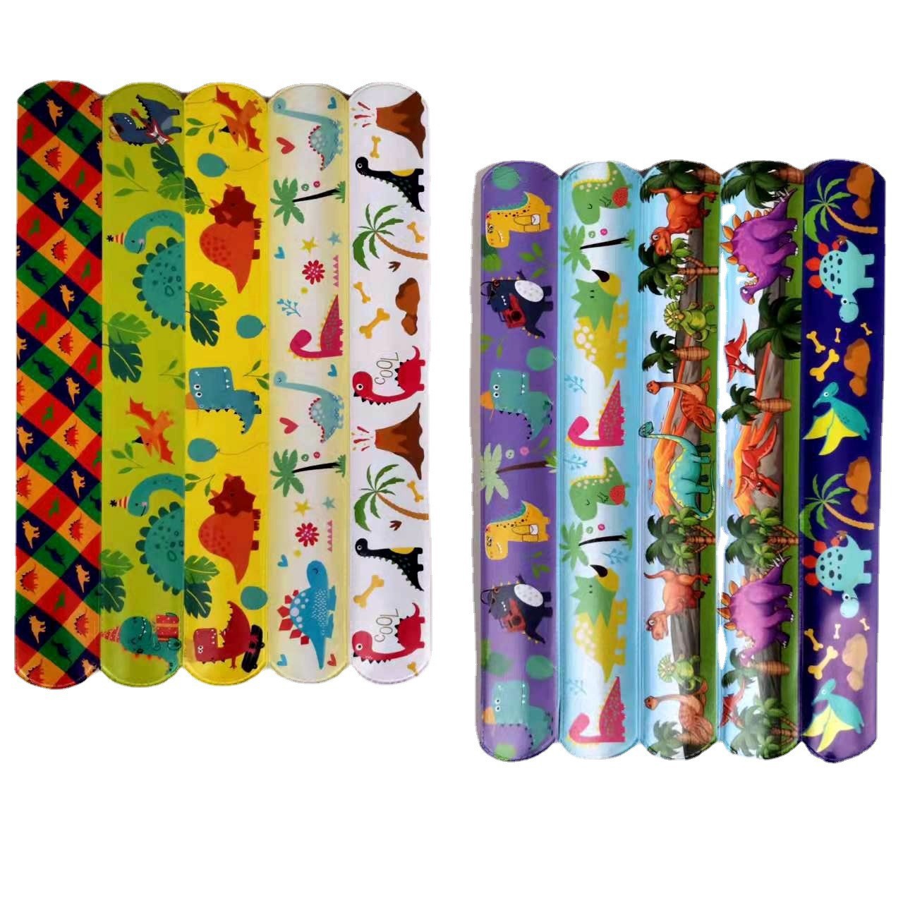 Dinosaurio creativo tema pop anillo PVC niños pulsera pop anillo fiesta decoración pulsera