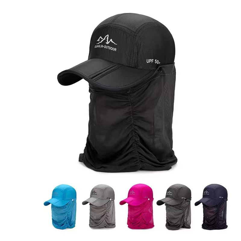 Outdoor Windproof Sun Protection Ultra-thin Quick-dry Waterproof Breathable Summer Foldable Cycling Anti-mosquito Hat_voghion.com
