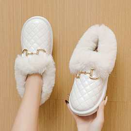 2023ins风雪地靴秋冬季新款短靴女士休闲棉靴加绒保暖低筒豆豆鞋
