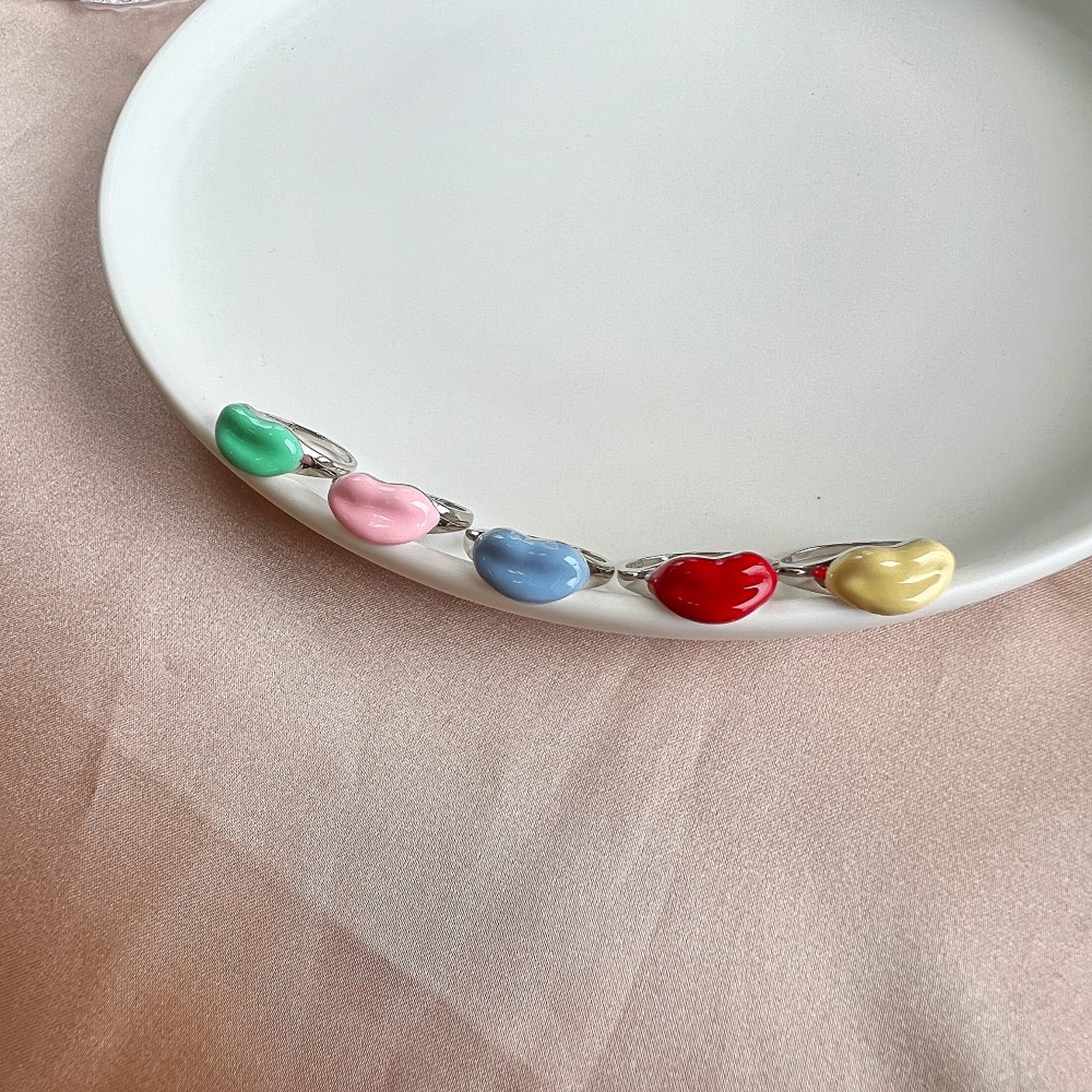 Cartoon Style Lips Sterling Silver Plating Rings 1 Piece