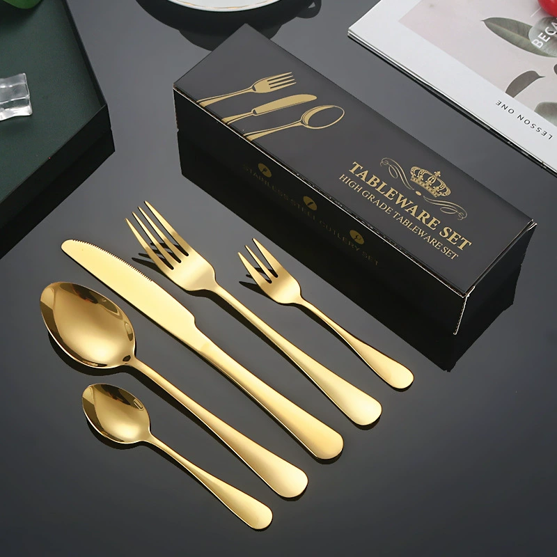 Tableware stainless steel, set, (Cross-border trading), 24 pieces